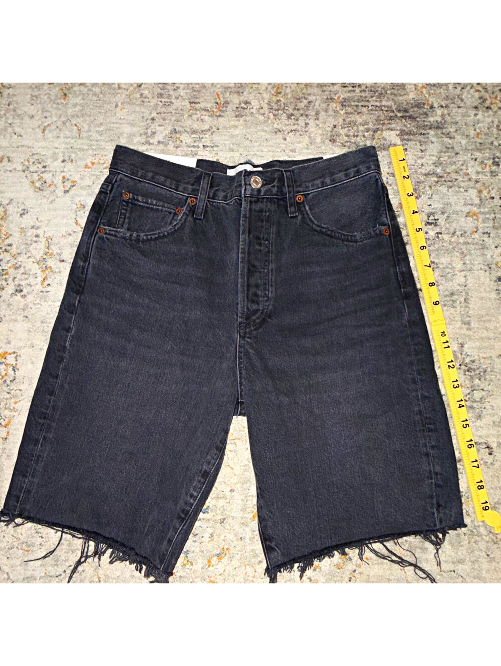 AGOLDE 90's Short Mid Rise Loose Fit Denim Shorts Black Size 24 A207